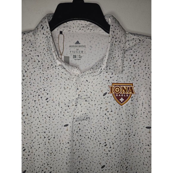 Adidas Men's Medium Iona University Flag Print Polo - Picture 1 of 7